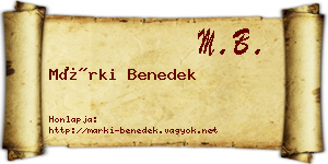 Márki Benedek névjegykártya