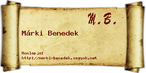 Márki Benedek névjegykártya